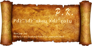 Pölöskey Károly névjegykártya